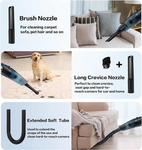 SEALON GV02 Cordless Handheld Vacuum Cleaner with 10K PA Suction Power, Ideal for Cleaning Curtains and Pet Hair