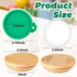 Blushtier 45 Pack Set 9 24 12 Yogurt Jar Lids Silicone, Plastic & Bamboo Lids with Labels & White Pen Reusable