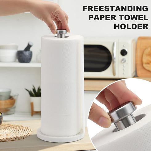 GWGTHZ Countertop Standing Paper Towel Holder, Kitchen Paper Towel Roll Holder- for Bathroom Kitchen with Weighted