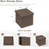 B FSOBEIIALEO Storage Ottoman Cube, Folding Toy Chest Footrest for Living Room Seat (12.6"X12.6"X12.6", Linen Brown)
