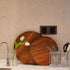 13.8 Inch PINXIURY Round Wooden Decorative Serving Tray for Coffee Table and Home Decor, Round Wood Tray for Table