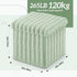 15x15x13 Inch, 265lbs Wenqik Green Storage Ottoman Cube, Fluffy and Furry Green Square Foot Rest Stool, Foldable