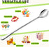 9-Inch Long Stainless Steel Coffee Spoons, Ice Cream Spoon, Tea Spoons, 2 Pack for Cocktail Stirring, Coffee Bar