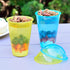 7 Sets 12 Youngever Reusable Plastic Yogurt Cups with Dome Lids, Spill and Leak Proof, Large Ounce