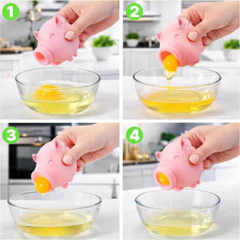 Gegero Pack 3 Egg Yolk Separator, Food Grade Silicone, Dishwasher Safe Kitchen Gadget for Cooking/Baking. Swallow