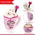 2 Pieces Double Side Wooden Coffee Sign for Valentines Day, Coffee Cup Tabletop Decoration for Holidays