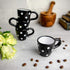 City to Cottage Ceramic Espresso Cups Set of 4, Handcrafted Black and White Polka Dot Espresso Mugs