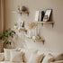 Set 6, 15.7in Brown(fs-40-l) SKYSEN Floating Shelves for Wall of Wood Wall Shelf for Decor, Bathroom, Bedroom, Storage