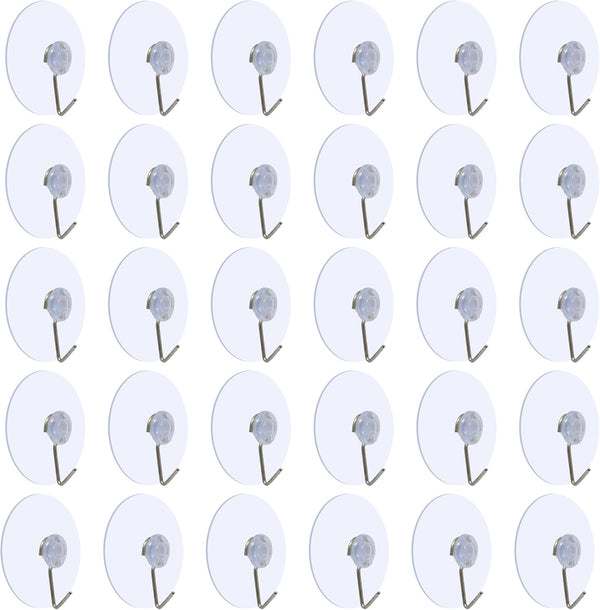Honbay 30pcs 45mm/1.77" Bathroom Kitchen Suction Cup Wall Hook Hanger