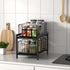 NPPLUS 2-Tier Under Sink Organizer - Iron Cabinet Organizers with Sliding Drawer for Bathroom Kitchen Desktop (Black)