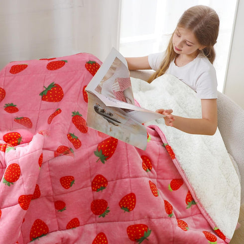 7 41"x 60",Soft 60-90lbs, Aemicion Kids Weighted Blanket pounds Twin Size Sherpa Fleece Heavy Blanket for Sleeping