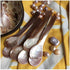 DUEBEL Set of 6 Pink Mother of Pearl Caviar Spoons, 4.5 inch / 11cm with Round Handle for Caviar or Egg Serving