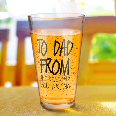 Fathers Day Dad Gifts from Daughter Son Wife,16 OZ Funny Beer Glass Gifts for Dad Men Husband Grandpa Step Dad Him,Bonus Dad Personalized Gifts for Fathers Day Birthday Christmas Anniversary by Ulrhpc