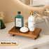 HGF Oak Wood Riser Bathroom Counter Organizer, 9''X6'' Farmhouse Vanity Tray for Candle Plant, Kitchen Countertop Decor