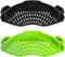 2PACK AUOON Clip on Strainer for All Pots Pans, Silicone Pasta Strainer Kitchen Colander, BlackGreen