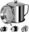 Bacon Grease Container with Strainer, 1.25 L Food-grade Stainless Steel Keeper with Lid and Easy-Grip Handle