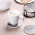 Absorbent Coasters for Drinks - LIFVER Ceramic Coasters Set of 6 with Cork Base, Grey