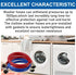 6FT Rubber Washing Machine Hoses, Universal Burst Proof Water Supply Lines for Hot and Cold Water (2 Packs)