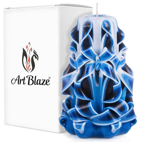 Carved Candles - Handmade Decorative Large Candle, Tall Long Burning Cute Spiral Candle for Women, Table Candle for