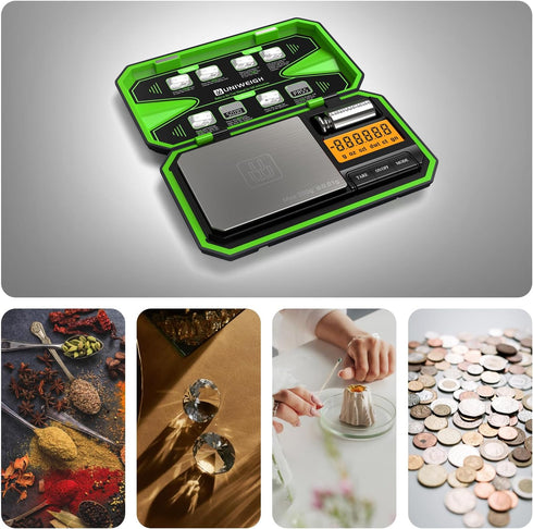 Digital Pocket Scale, 200g/0.01g Jewelry Scale with 50g Cal Weights for Powder and Coins (Battery Included)