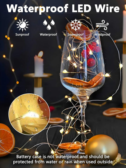 3-Pack 78FT 240 8 LED Fairy Lights Battery Operated with Timer & Remote, Waterproof Twinkle Lights Indoor Outdoor Modes