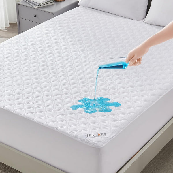 BEDLORE Waterproof Mattress Protector – California King Size Noiseless Bed Pad with Deep Pocket for Home Use