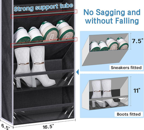 20 Closet KEETDY Over The Door Shoe Rack for Door Fit Pairs Sneakers Large Hanging Shoe Organizer for Storage Boots