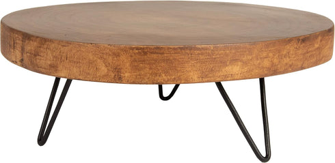 Creative Co-Op Decorative Paulownia Wood Pedestal, Dark Brown