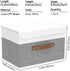 Yawinhe Storage Boxes with Lids, Linen Fabric Bin, Cube Organizer Basket, Washable, White/Grey, 1-Pack