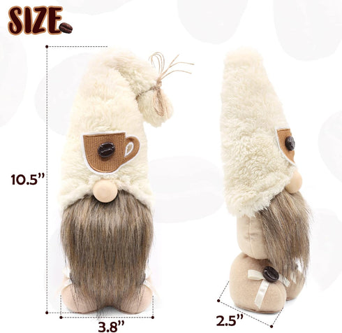 Upltowtme Swedish Tomte Gnomes Plush Ornament Set of 2 - Nordic Plush Farmhouse Coffee Bar Decoration
