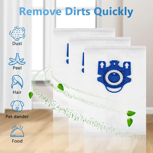 Improvedhand 10 Packs 3D Airclean Bags for Miele GN Vacuum Cleaner, Fit for Miele Classic C2 C3