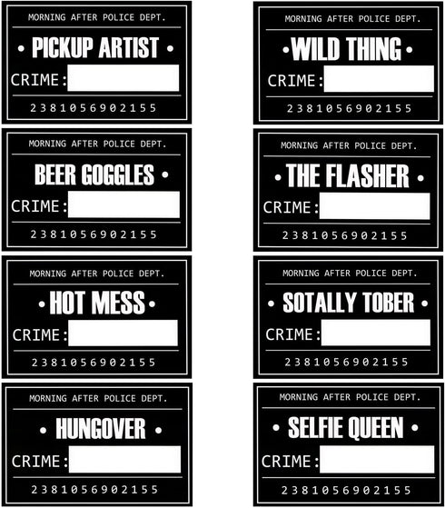 BLUE PANDA 25 Pack Bachelorette Mugshot Signs with Height Chart - Party Decorations