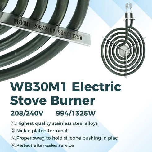 Romalon WB30M1 Electric Stove Burner Replacement for 6 Inch Surface Element, Fits GE Hot-point Ken-more Range