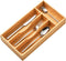 Umilife Bamboo Kitchen Drawer Organizer, 7 Inch Utensils Tray Holder for Small Drawer, Wood Caddy for Flatware Cutlery