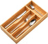 Umilife Bamboo Kitchen Drawer Organizer, 7 Inch Utensils Tray Holder for Small Drawer, Wood Caddy for Flatware Cutlery