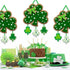 Friday Night St. Patrick's Day Door Sign - Irish Hanging Welcome Board with 3-D Cardboard Green Shamrock Hanger