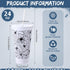 Funnymoom 24 24 Oz Pcs Halloween Cups with Lids and Straws Spiderweb Halloween Plastic Cups Bulk White Mugs for Kids
