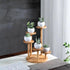 SRTFINE 5 Tiered Desk Plant Stand Round Bamboo Plant Shelf Tabletop Succulent Herb Stand Desktop Plant Stand Indoor