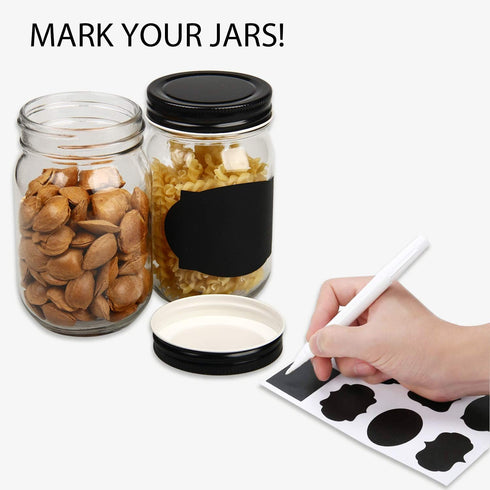 QAPPDA Mason Jars, Glass Jars with Lids, 12 oz, Canning Jars for Kitchen Storage, Set of 20