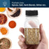 RoyalHouse 12 Pack 9.5 Oz Plastic Spice Jars with Black Cap, Clear BPA Free Containers for Storing Spices