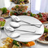 LIANYU Large Serving Spoons and Forks Set of 12, Stainless Steel Buffet Catering Dinner Party Slotted Utensils, 9.8 Inch
