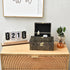 Velvet Decorative Boxes Storage Accessory Organizer with Gold Stripe, Set of 2, Black