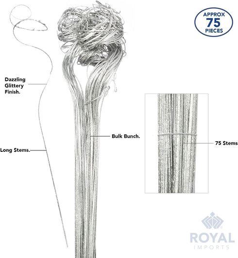 Royal Imports Sparkle Glitter Curly Ting Ting Branches, Vase Filler for Wedding, Holiday & Home Decoration, 26”, 75