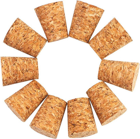 100 Pieces #7 Tapered Cork Plugs, Premium Blank Wine Stoppers Replacement Corks, 0.8 x 0.6 x 1 Inch