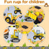 2x3 Construction Rugs for Boys Room Feet, Play Rug for Cars and Trucks Car Mat for Kids Floor Carpet for Indoor
