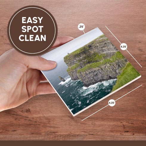 3dRose cst_81998_3 Limerick, Ireland, Cliffs of Moher, Atlantic Ocean, Ceramic Tile Coasters, Set of 4