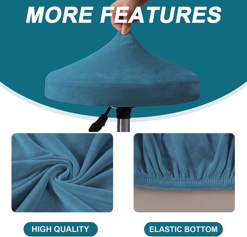 GAMUKAI 2 Pack 16"-18", Counter, Round Bar Stool Covers Stretchable Round Vanity Stool Cover, Fits Diameter Washable