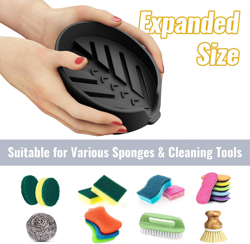Mommy NiHome Silicone Sponge Holder Compatible with Scrub Daddy Sponges for Kitchen & Bathroom, Auto Draining
