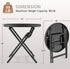 Yaheetech Outdoor Folding Side Table, Round Patio Folding End Table with Silk Tempered Glass Tabletop, Portable Small