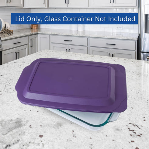 Replacement Lid Cover for Pyrex 3 QT Glass Baking Dish, Casserole Container 233-PC (Purple)